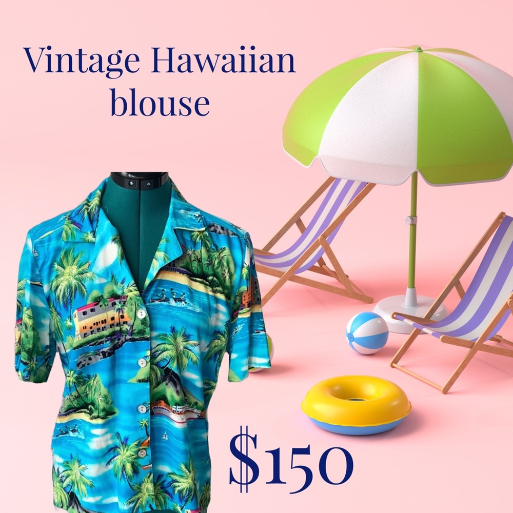 Vintage Hawaii blouse women size SMALL very rare